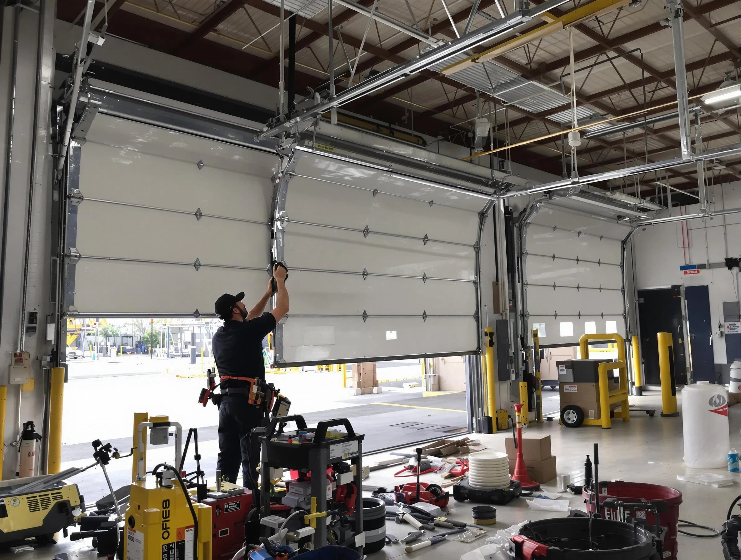 Lodi Garage Door Repair technician performing commercial garage door repair in Lodi