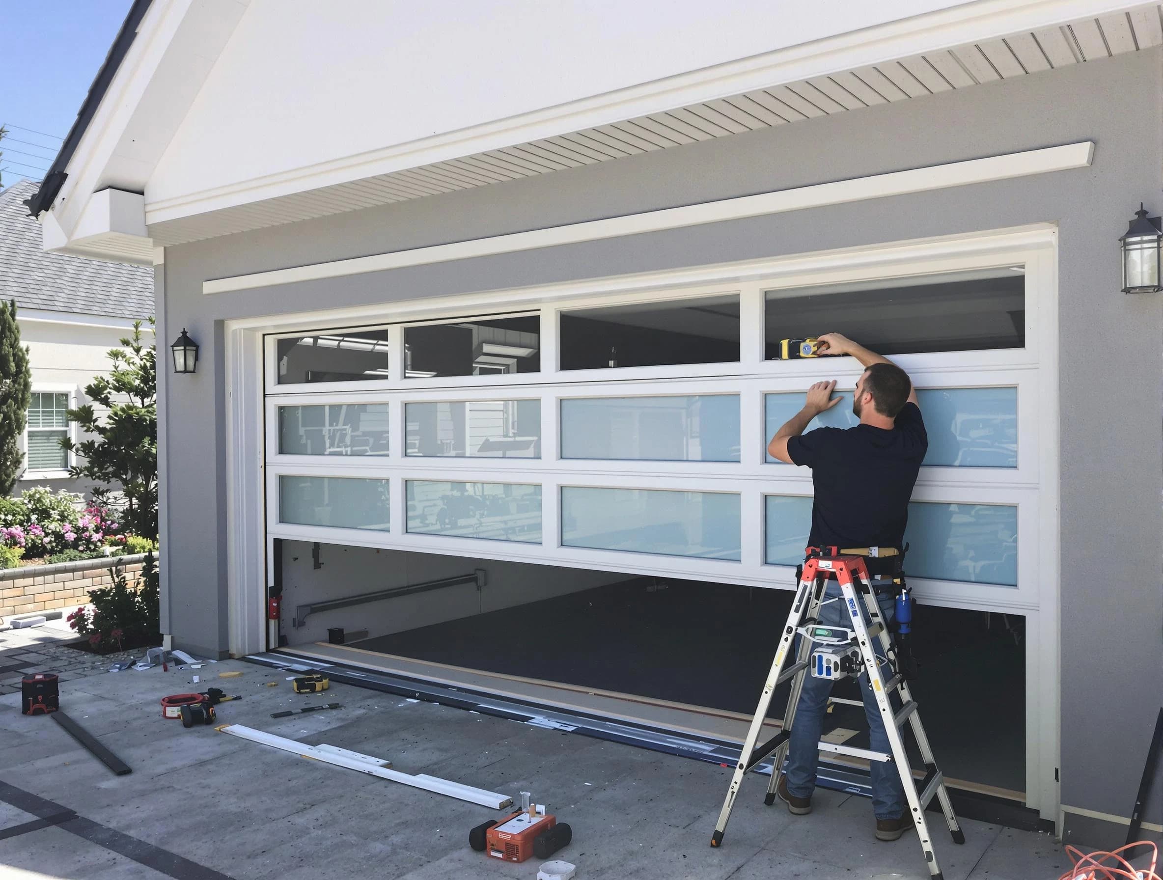 Lodi Garage Door Repair team performing garage door replacement in Lodi