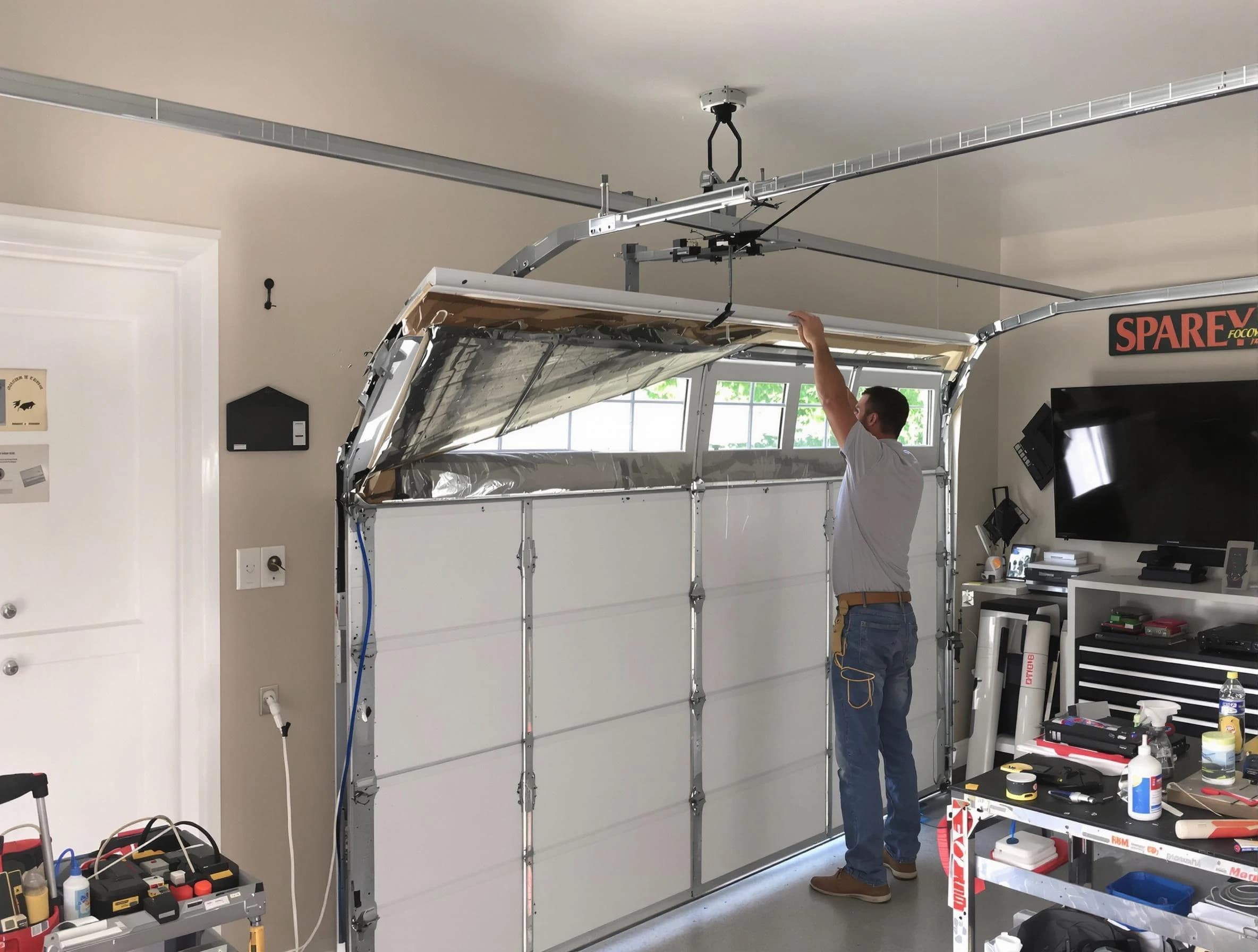 Garage door section replacement by Lodi Garage Door Repair in Lodi