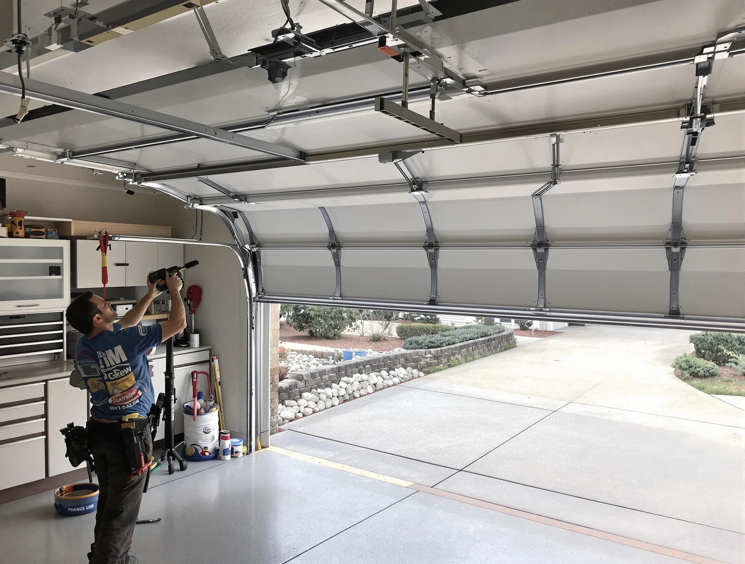 Garage door track repair service by Lodi Garage Door Repair in Lodi