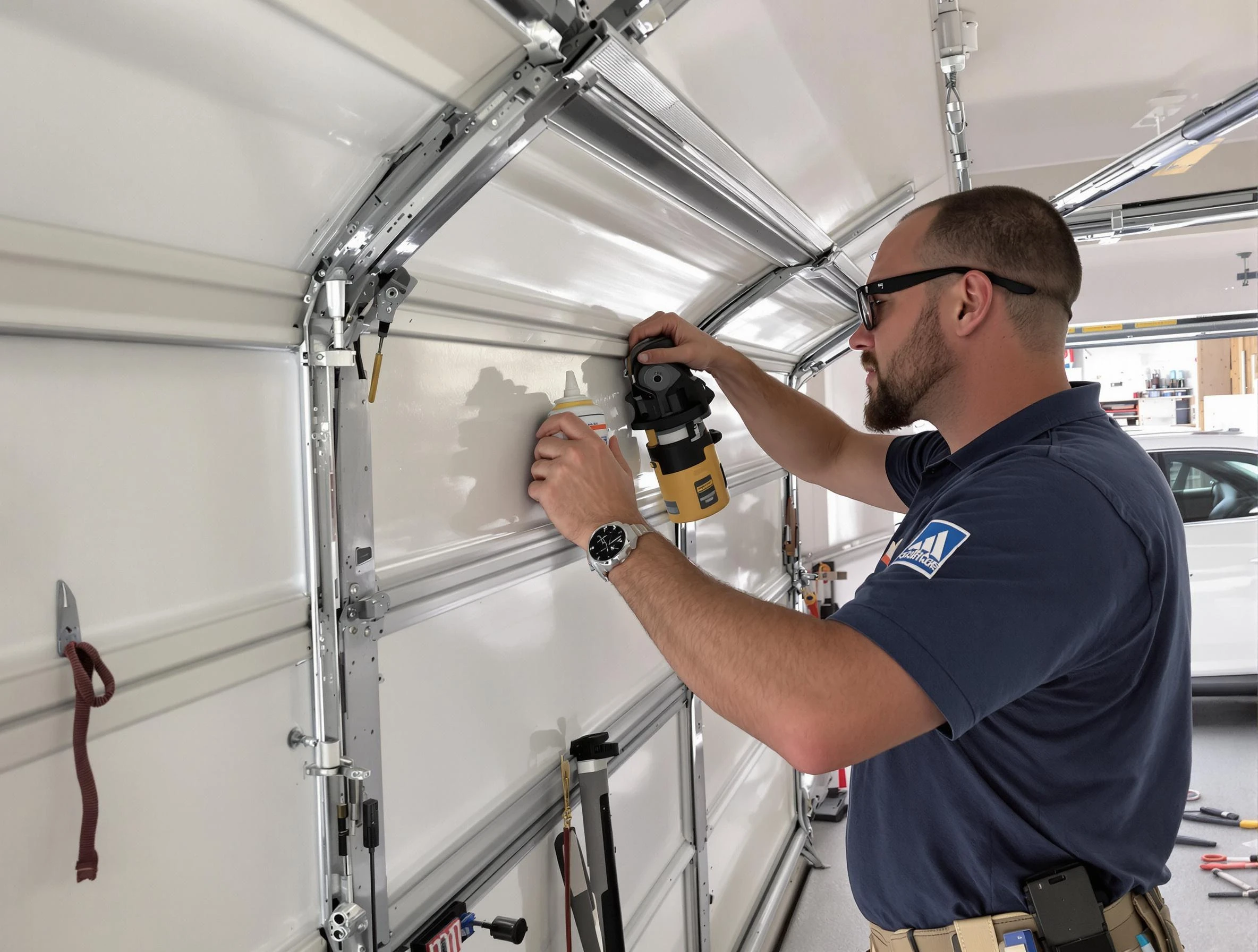 Lodi Garage Door Repair technician performing comprehensive noise reduction service in Lodi